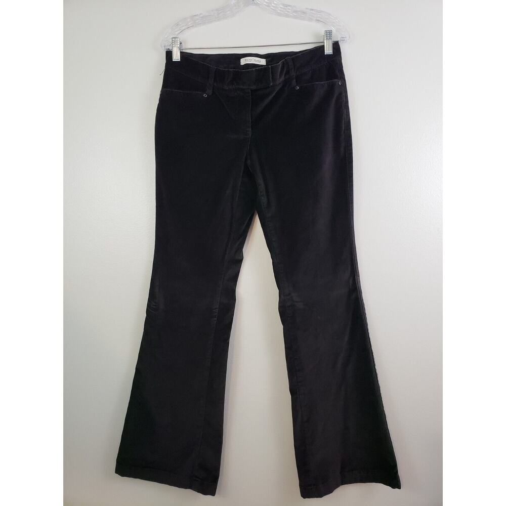 (A5) White House Black Market Pants Womens Size 10 Black Velvet Flare Stretch
